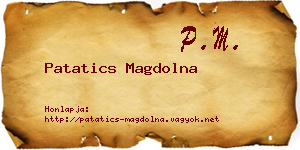 Patatics Magdolna névjegykártya